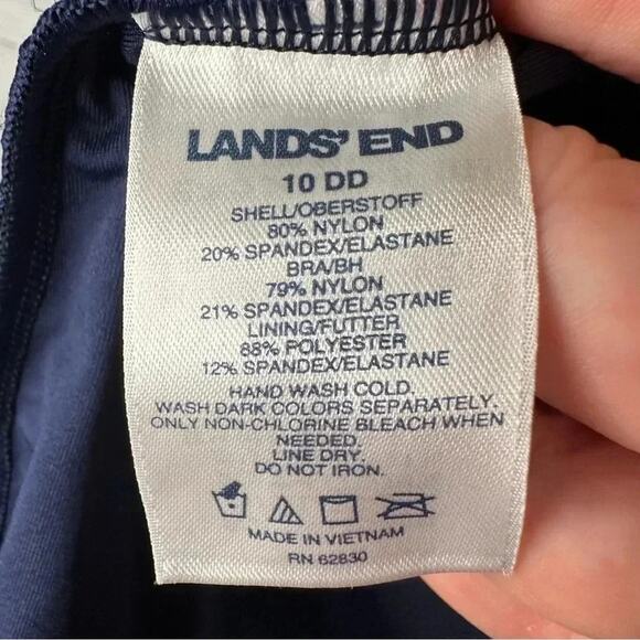 Lands' End Wrap Underwire Tankini Top Deep Navy beach athleisure pool swimwear - Picture 5 of 9